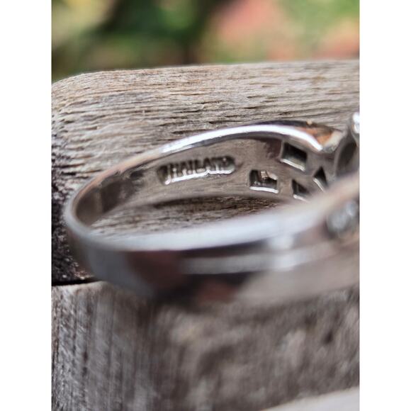 Vintage Mystic Topaz, Cubic Zirconia and Sterling Silver Ring, Size 7 - Picture 6 of 7